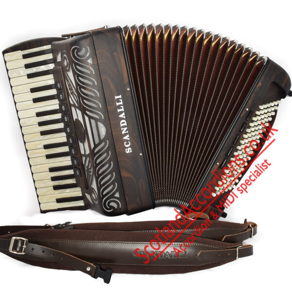 Scandalli Tierra 34 key 96 bass 4 voice ziricote wood accordion, double octave tuned
