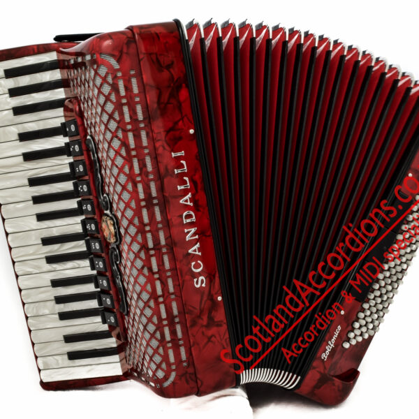Scandalli Polifonico IX 37 key 96 bass red piano accordion