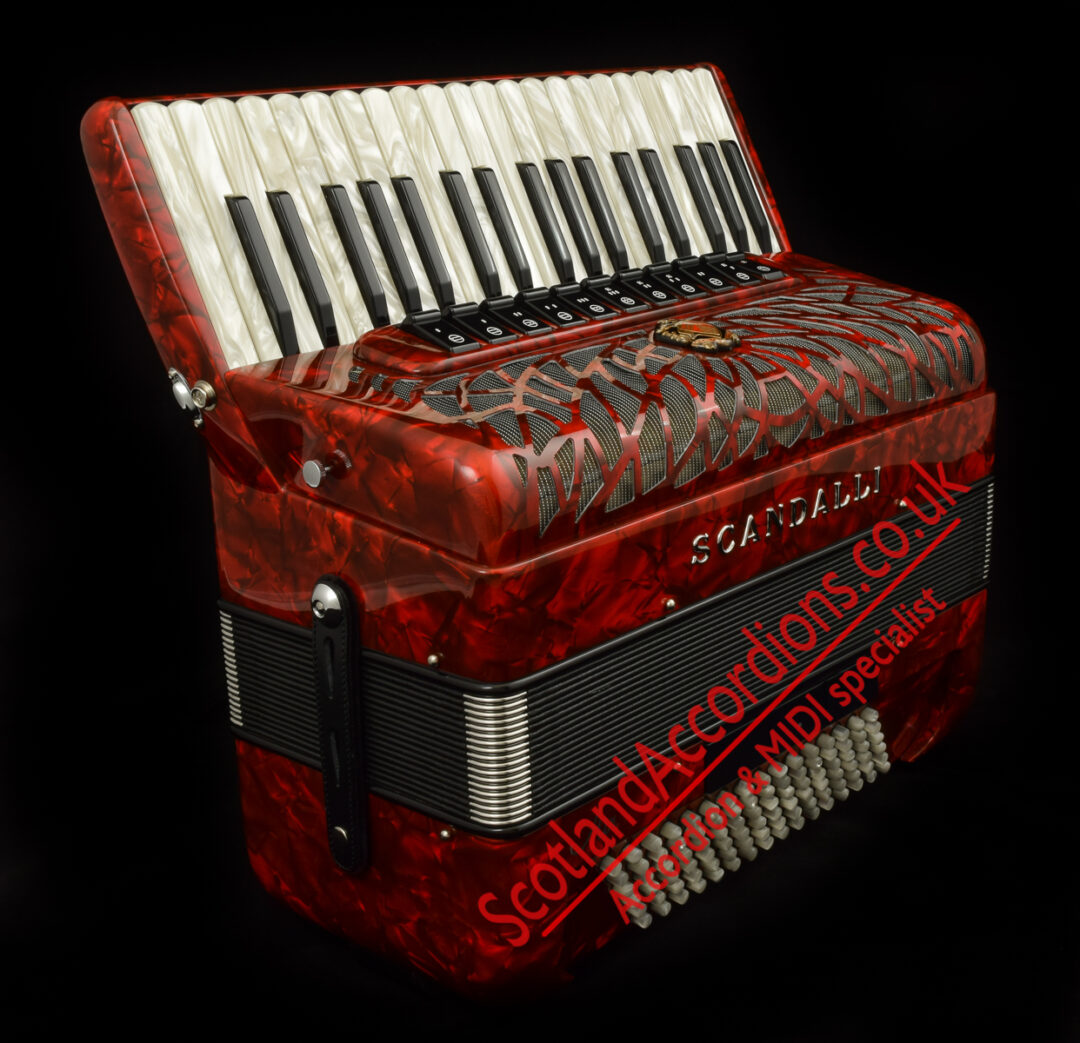 Scandalli Air I 37 key 96 bass 4 voice red piano accordion