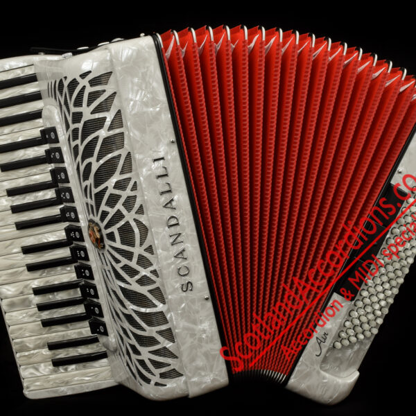 Scandalli Air I 37 key 96 bass 4 voice white piano accordion