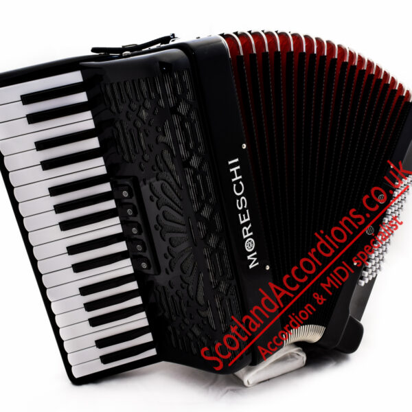 Moreschi 34 key 72 bass 3 voice black compact accordion