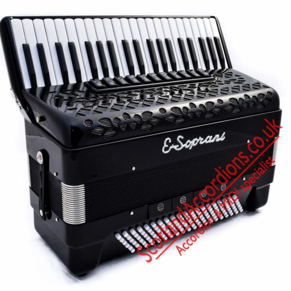 E. Soprani 4 voice 120 bass black piano accordion